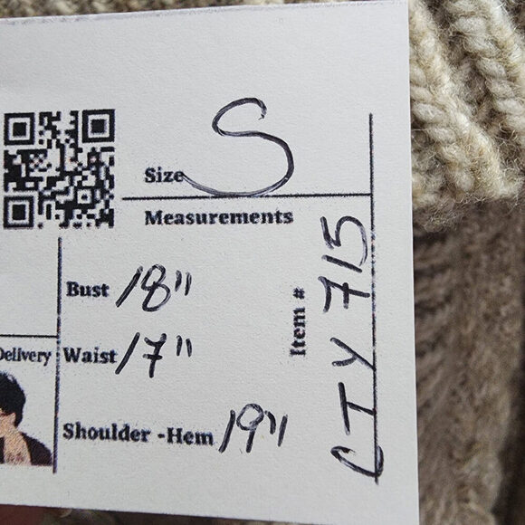 H&M Oatmeal Cable Knit With Ruffle Detail Sweater Size S - Picture 9 of 9